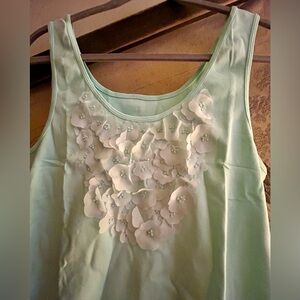 New Garnet Hill Mint Green Flower Petal Embellishment SZ Large
